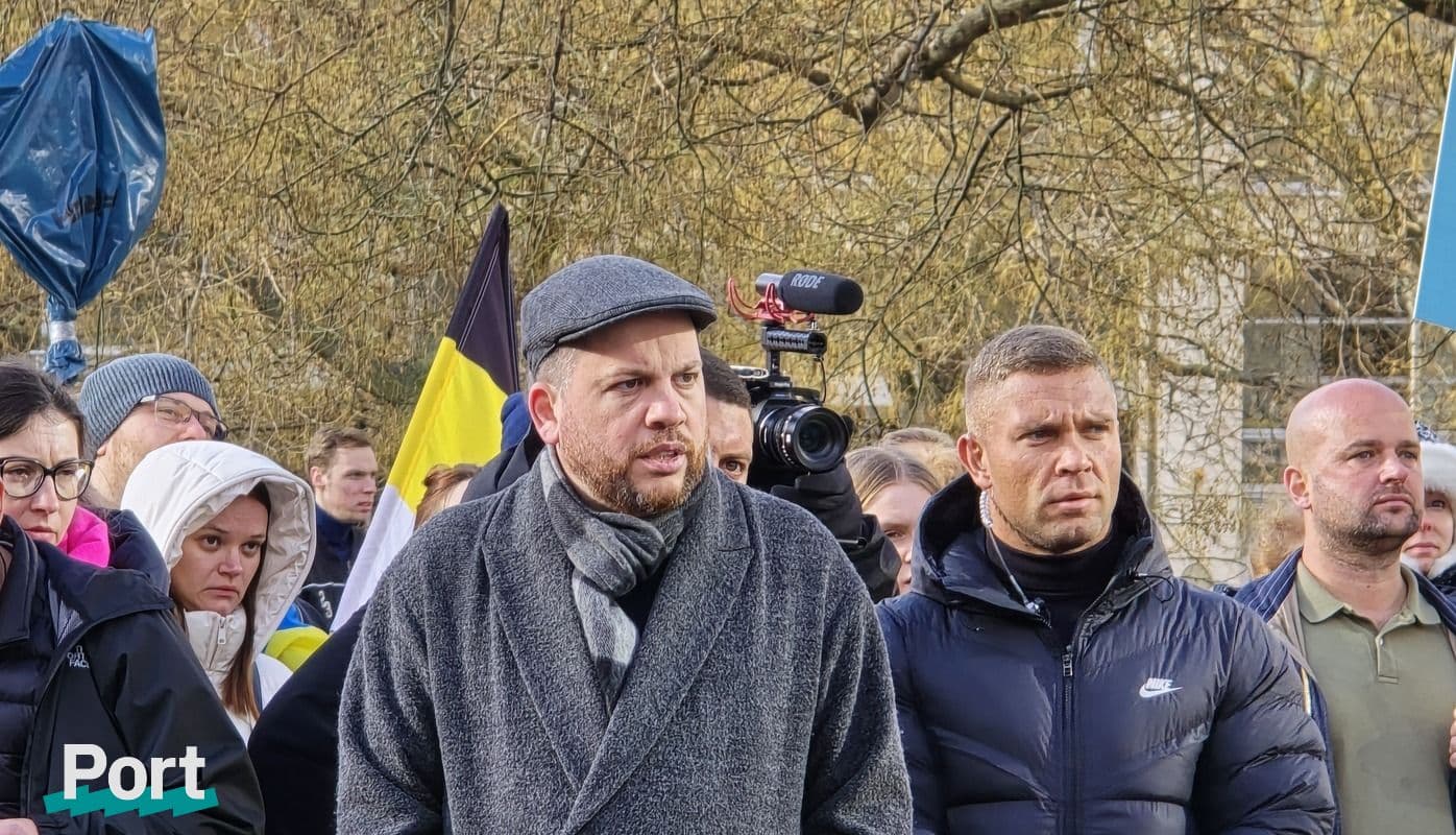 Леонид Волков на митинге в Берлине. Фото: Port