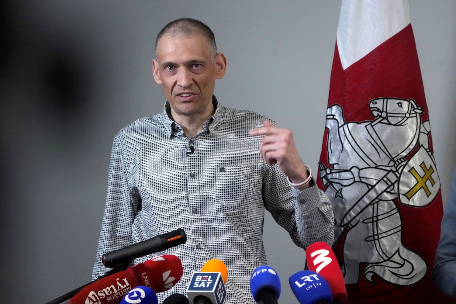 Сергей Тихановский на пресс-конференции. Фото: Ints Kalnins / Reuters / Forum