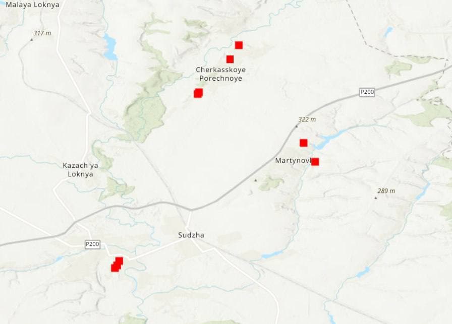 Карта боев в Курской области