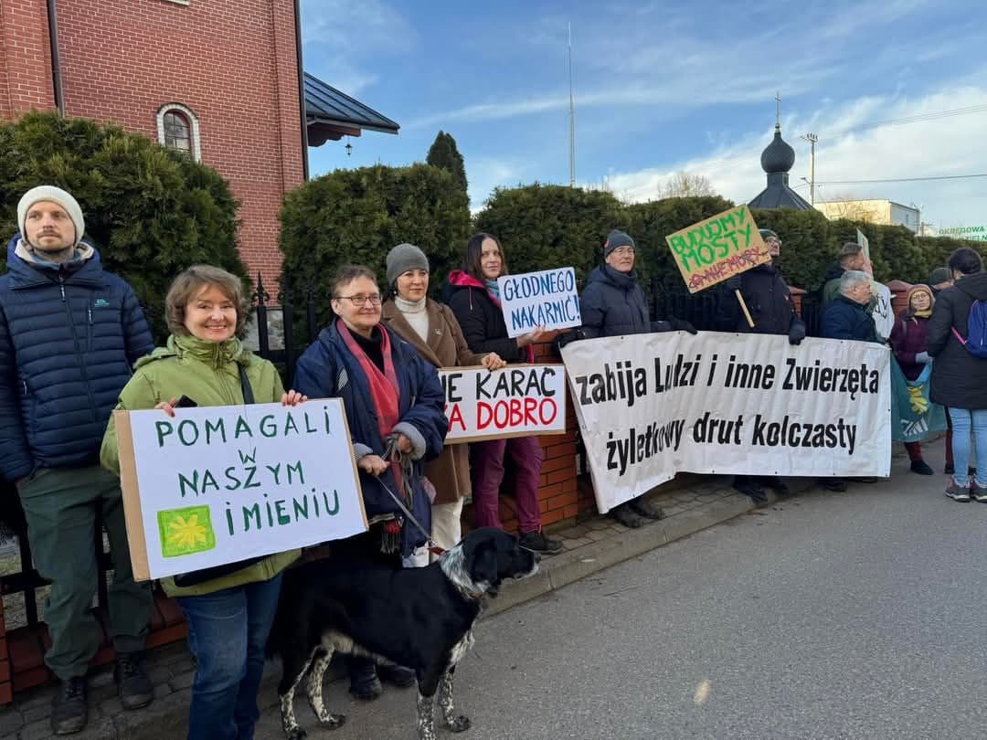 Протестующие около здания суда в Гайновке. Фото: соцсети