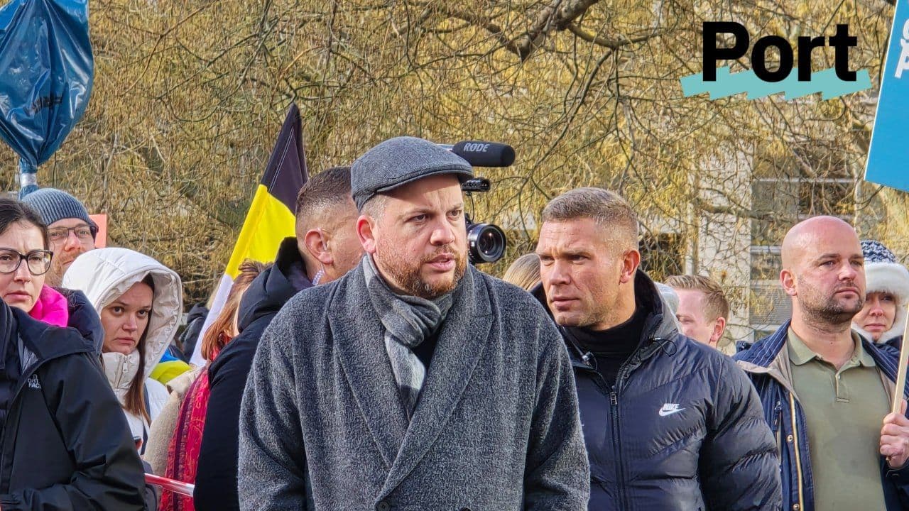 Леонид Волков на митинге в Берлине. Фото: Port